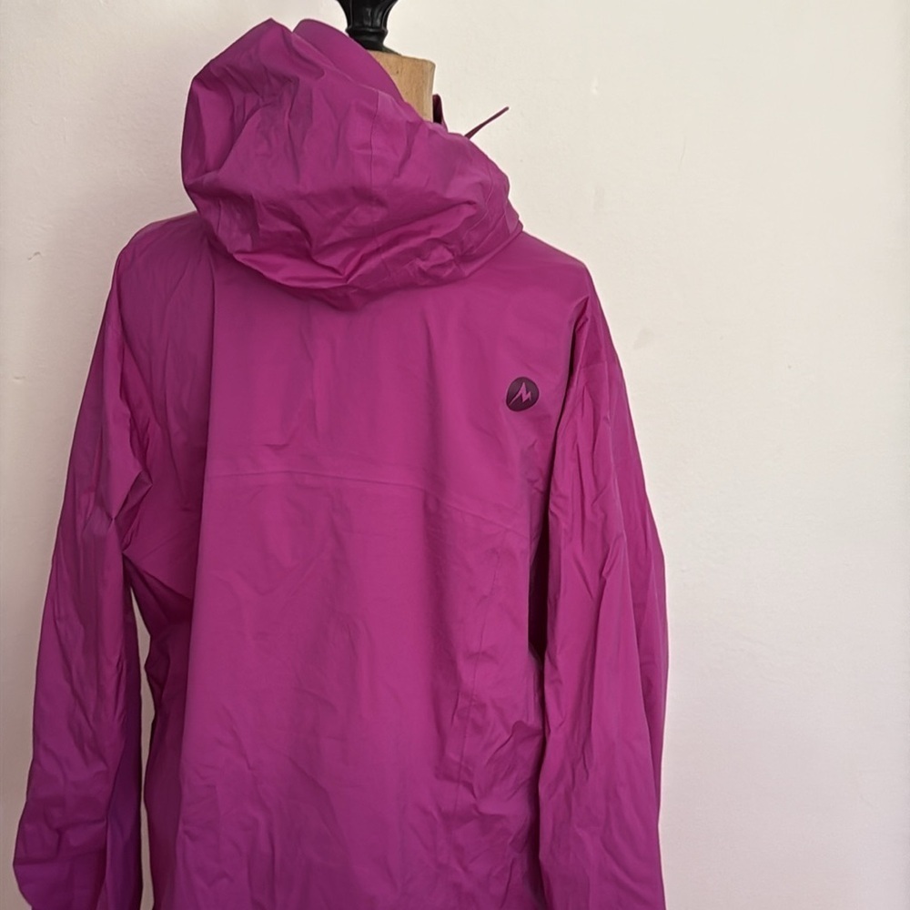 Marmot sz L Women's Vibrant Magenta Rain Shell Jacket great pre owned condition - Picture 7 of 11